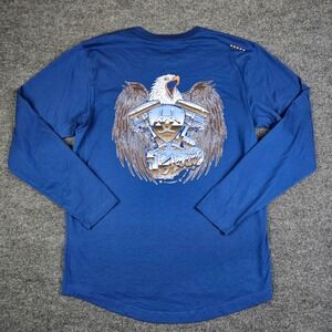 ARIAT‎ REBAR Long Sleeve T-Shirt Mens M Blue Moto Eagle Graphic Workwear